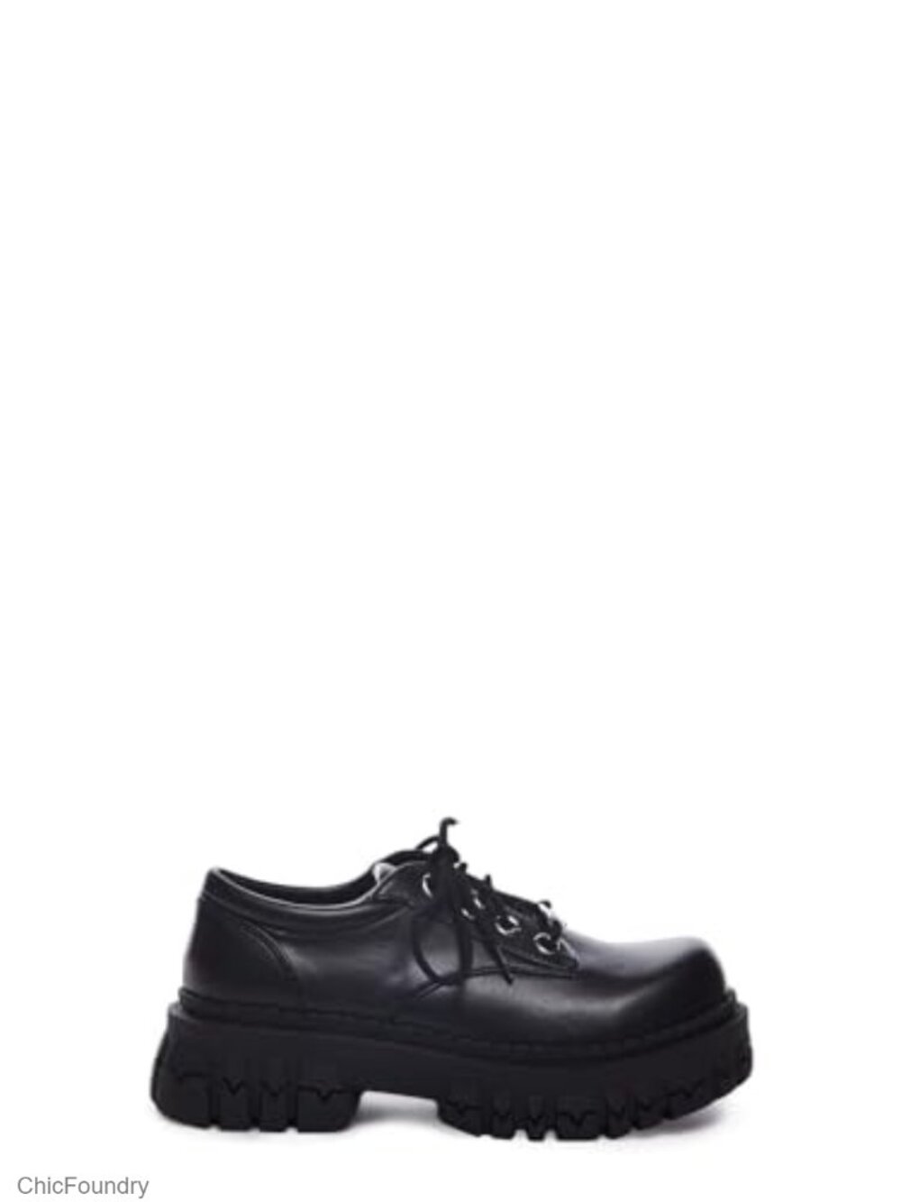 Vegan Leather Chunky Platform Lace-Up Oxford Shoes, 2" Heel